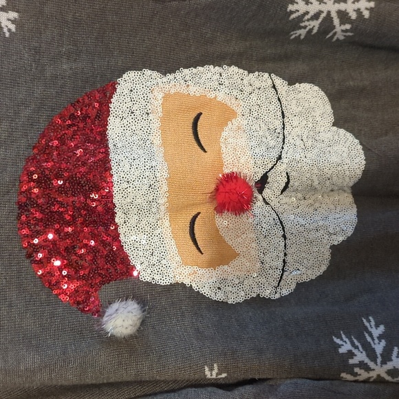 Tipsy Elves Sequin Santa Sweater, L/ FLAWED - Picture 3 of 5